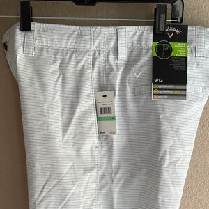 Callaway Men's Light blue Striped Shorts NWT golf.. really nice. Orig $70!